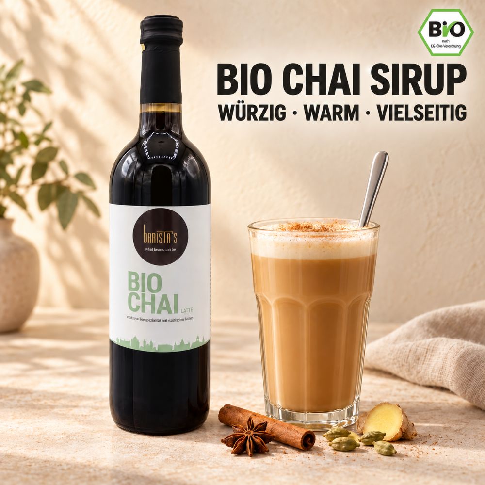 Baristas Bio Chai Sirup Glasflasche