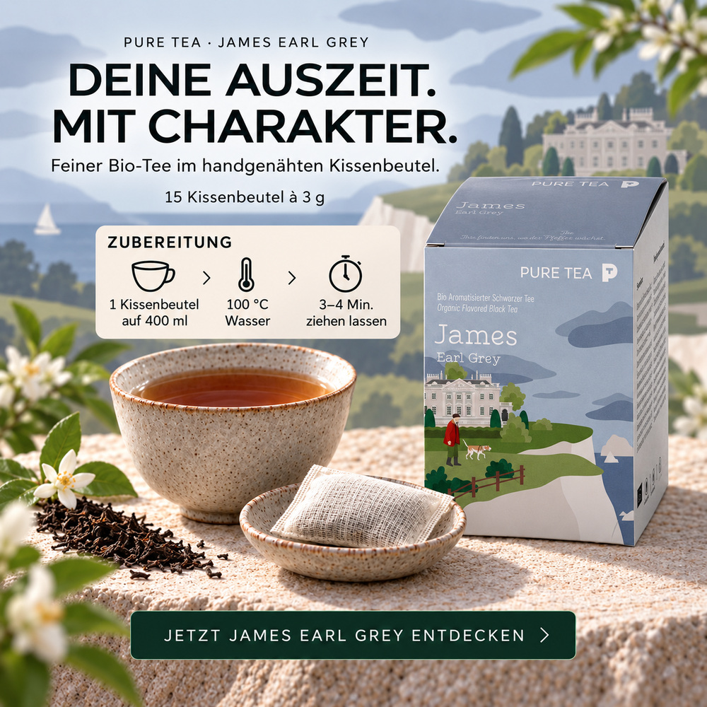 Pure Tea James Earl Grey Bio Schwarztee – Bild 3