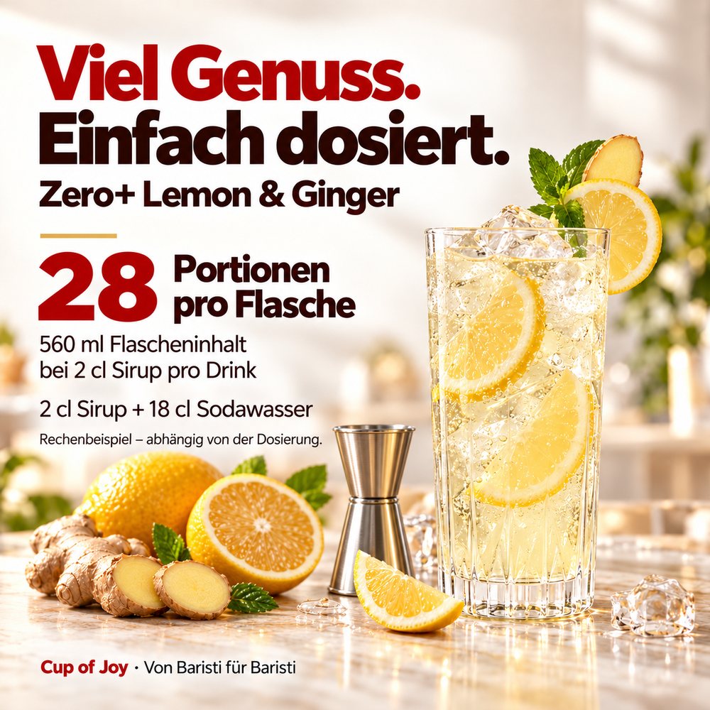 Toschi Zero+ Lemon & Ginger Syrup 560ml – Bild 4
