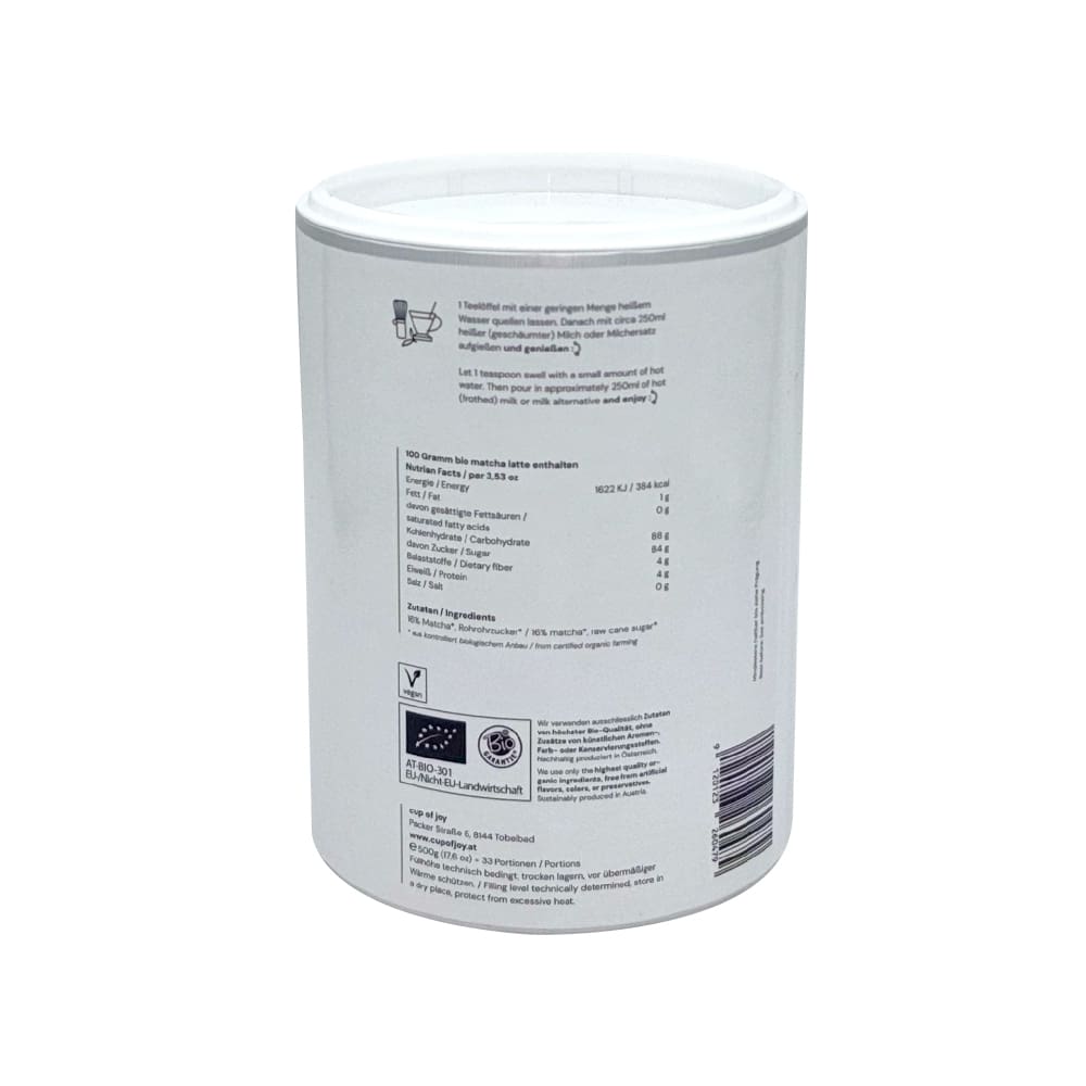 Cup of Joy Bio Matcha Latte Mix 500g – Bild 2