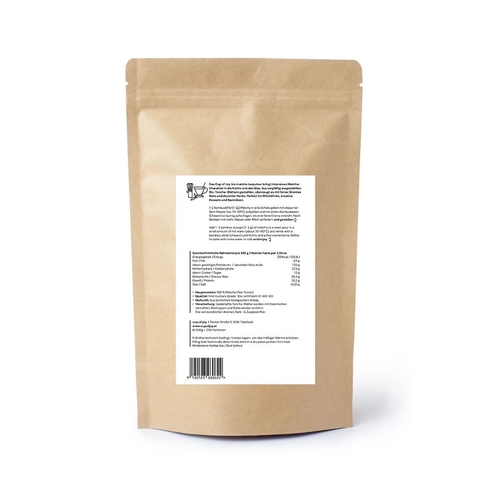 Cup of Joy Bio Matcha Tee Pulver 500g – Bild 2